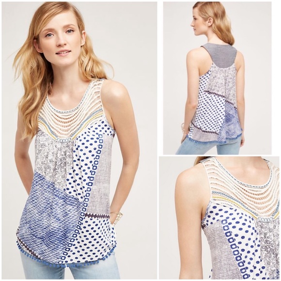 Anthropologie Tops - Anthropologie Raye Crochet Tank Top NWT New Large